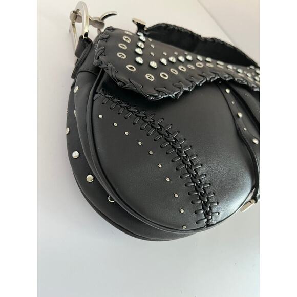 Dior saddle vintage black leather shoulder bag - Picture 10 of 10